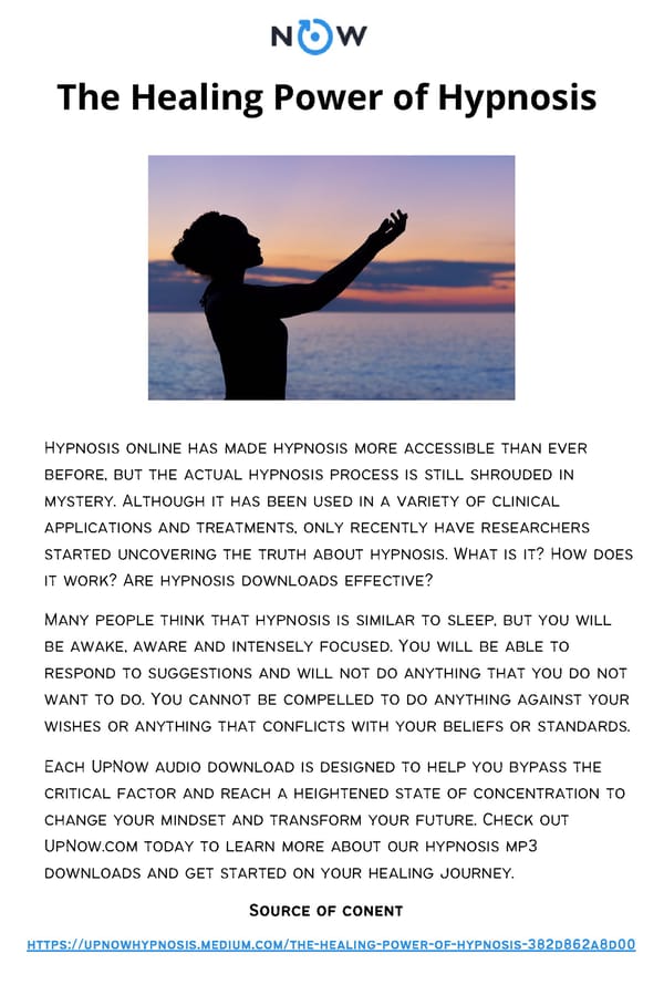 The Healing Power of Hypnosis - Page 1