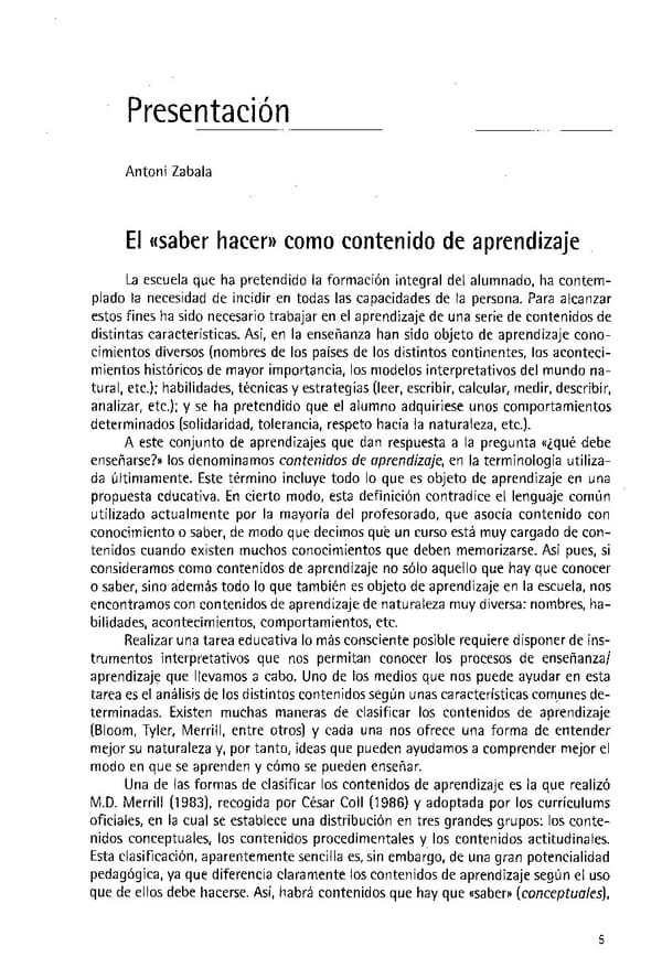 Cmo trabajar los contenidos procedimentales en el aula  Antoni Zabala coord - Page 7