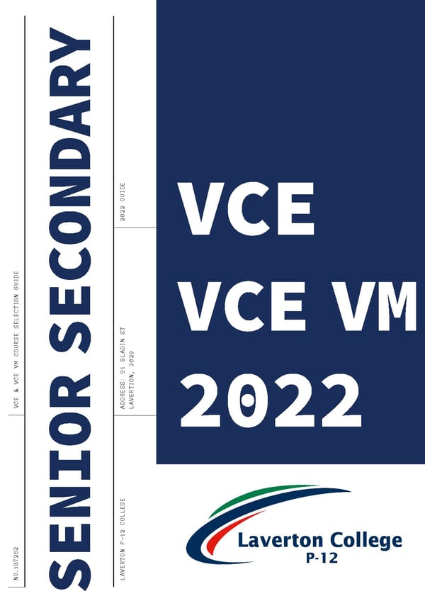 LAV096  VCE VCE VM Course Selection Booklet 2022 - Page 1