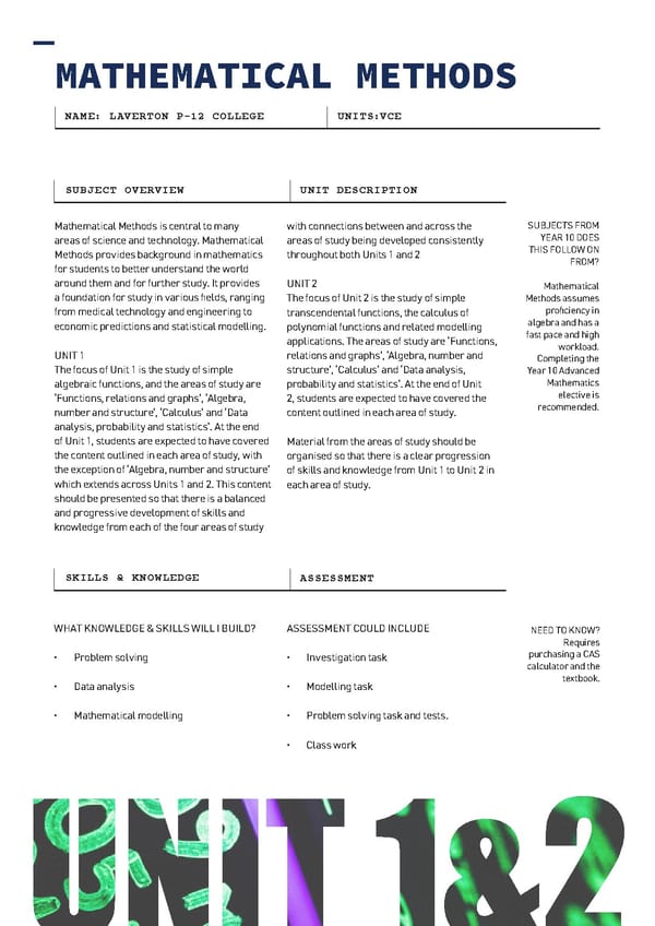 LAV096  VCE VCE VM Course Selection Booklet 2022 - Page 20