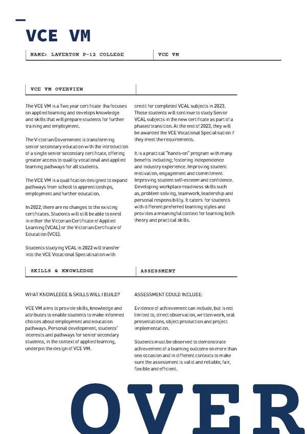 LAV096  VCE VCE VM Course Selection Booklet 2022 - Page 44