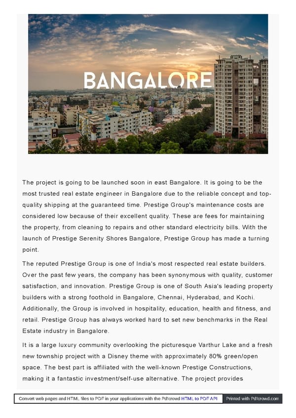 Prestige Serenity Shores | Whitefield | Brochure | Price | Plan | Reviews - Page 10