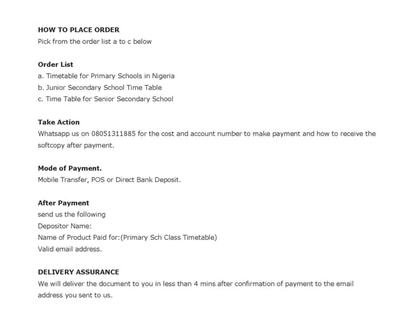 Class Time Table for Primary School in Nigeria - Page 3
