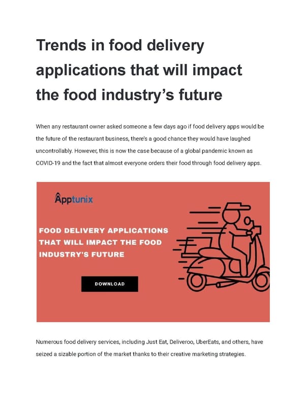 Trends in food delivery applications that will impact the food industry’s future - Page 1