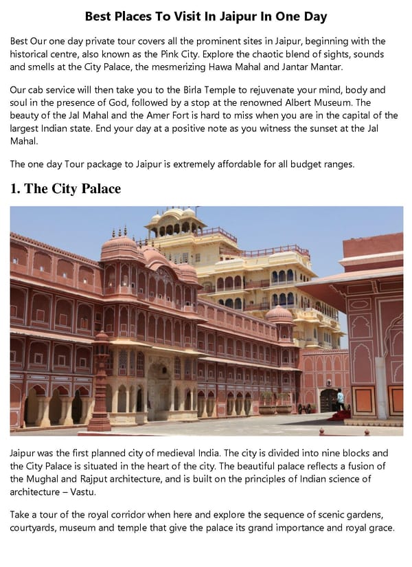 BEST PLACES TO VISIT IN JAIPUR IN ONE DAY - Page 2