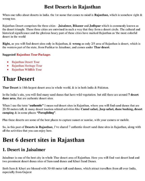 Best Deserts in Rajasthan - Page 2