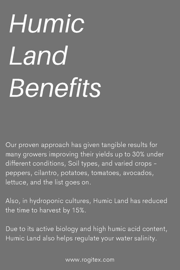 Supporting Sustainable Farming - The Benefits of Humic Land™ by Rogitex - Page 23