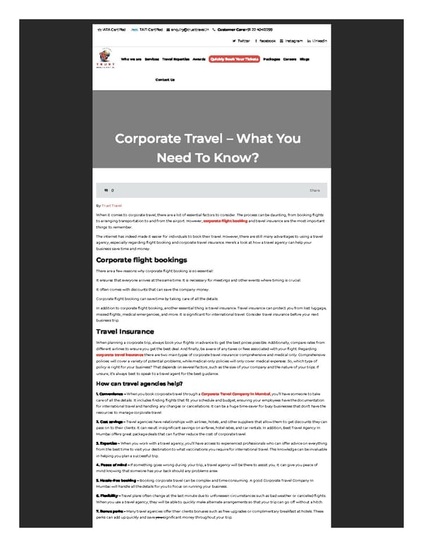 Corporate Travel  What You Need To Know - Page 1