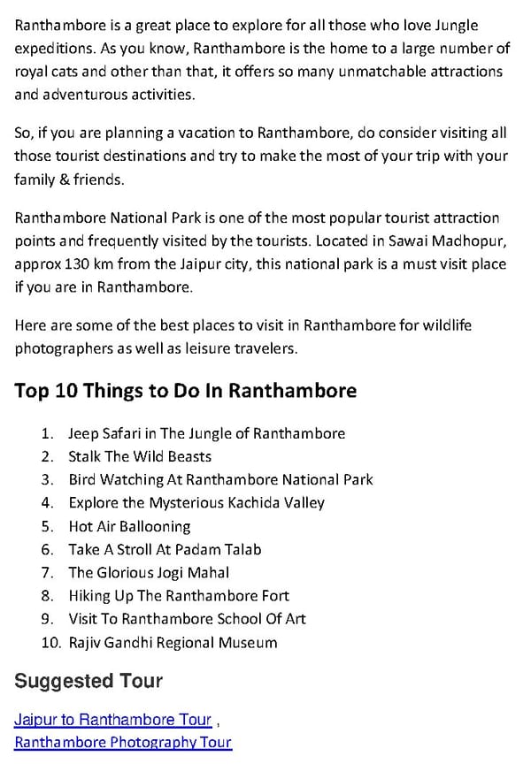 Top 10 Things to Do In Ranthambore - Page 2