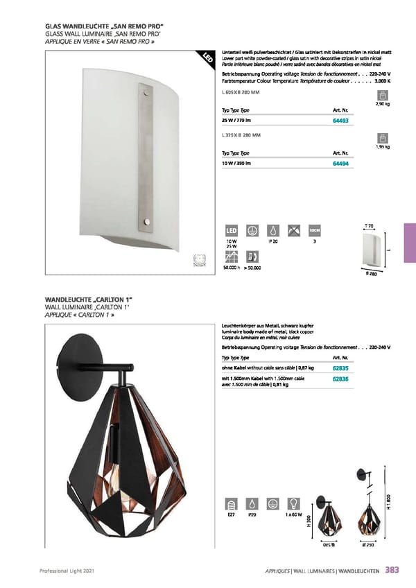 EGLO 2021 Professional Ligght - Page 385