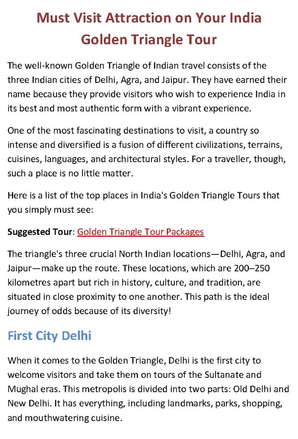 Must Visit Attraction on Your India Golden Triangle Tours - Page 2