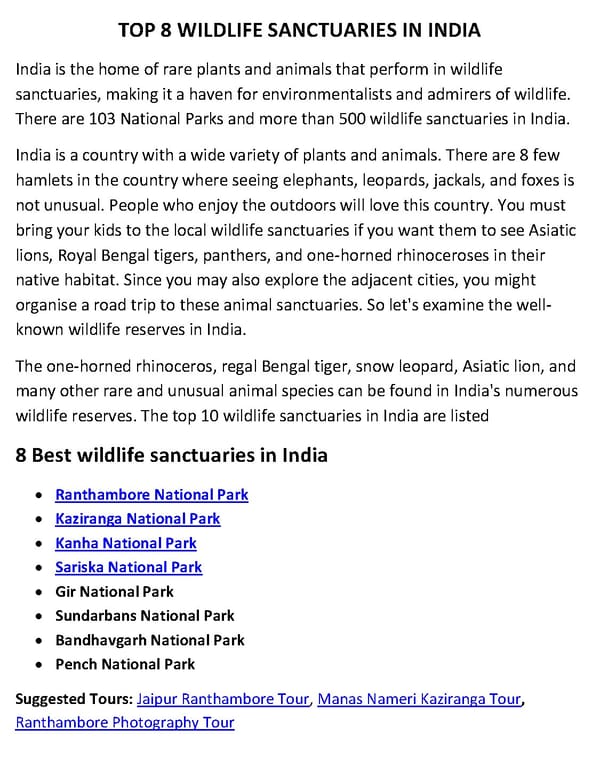 Top 8 wildlife sanctuaries in India - Page 2