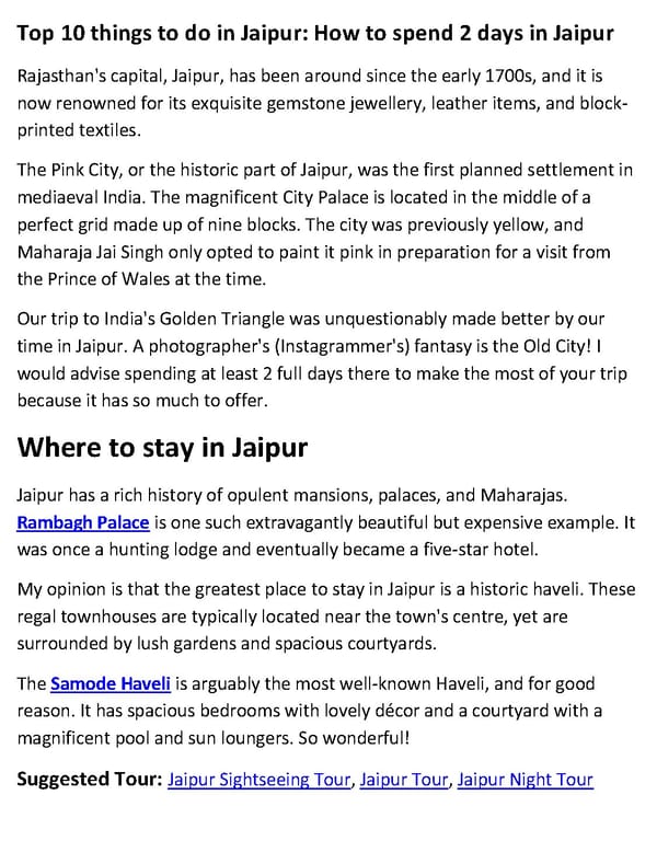 Top 10 things to do in Jaipur for 2 days Trip - Page 2