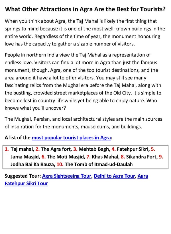 What Other Attractions in Agra Are the Best for Tourists - Page 2