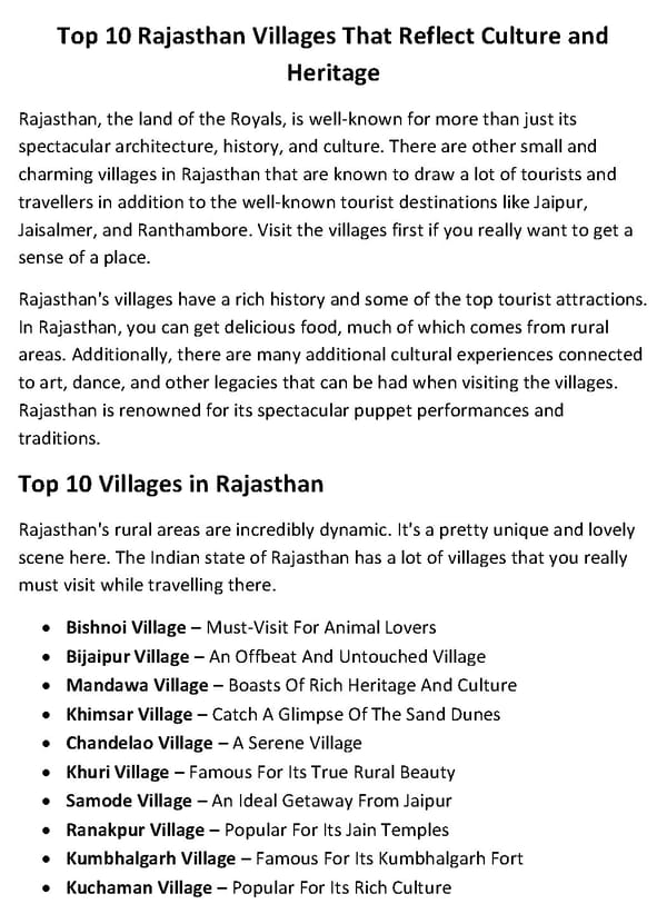 Top 10 Rajasthan Villages That Reflect Culture and Heritage - Page 2