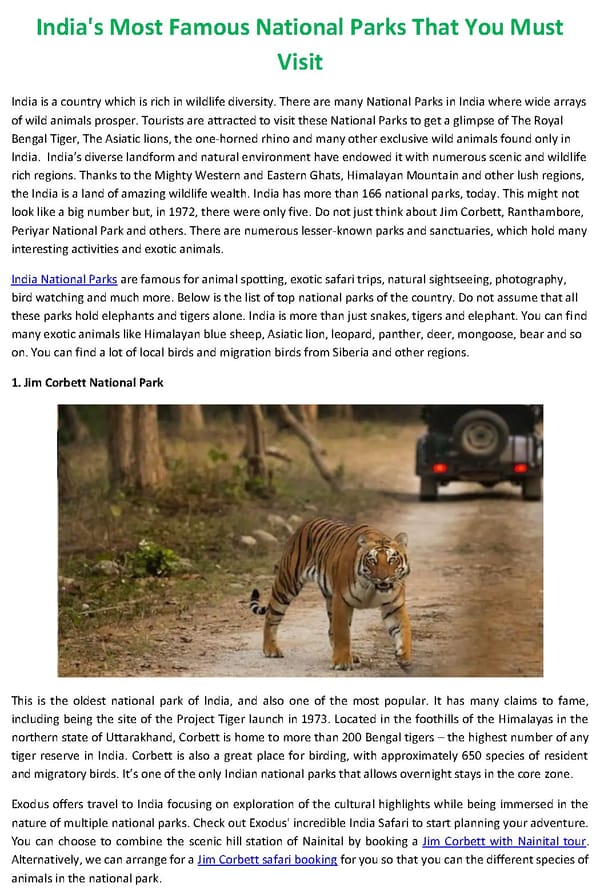 INDIAS MOST FAMOUS NATIONAL PARKS THAT YOU MUST VISIT - Page 2