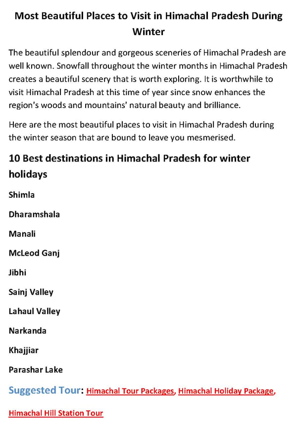 Most Beautiful Places To Visit In Himachal Pradesh During Winter - Page 2