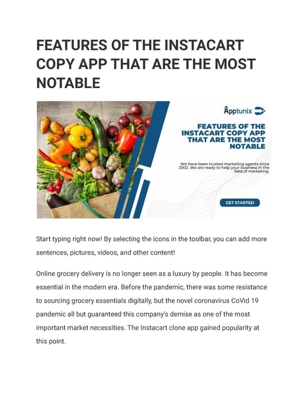 FEATURES OF THE INSTACART COPY APP THAT ARE THE MOST NOTABLE - Page 1