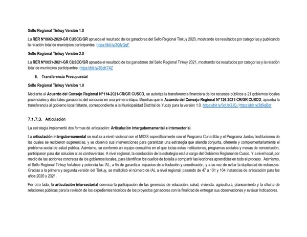 Informe de gestión 2019 - 2022 - Page 283