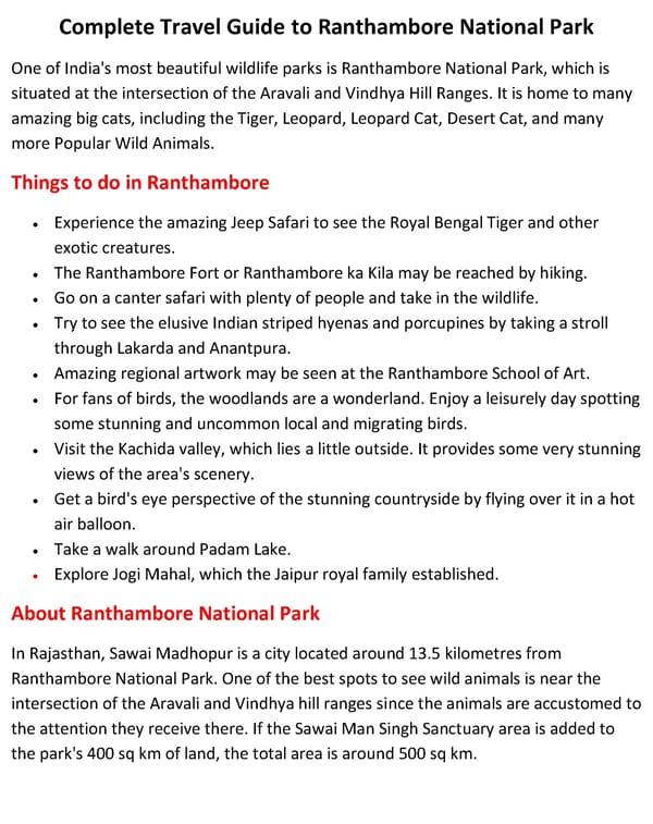 Complete Travel Guide To Ranthambore National Park - Page 2