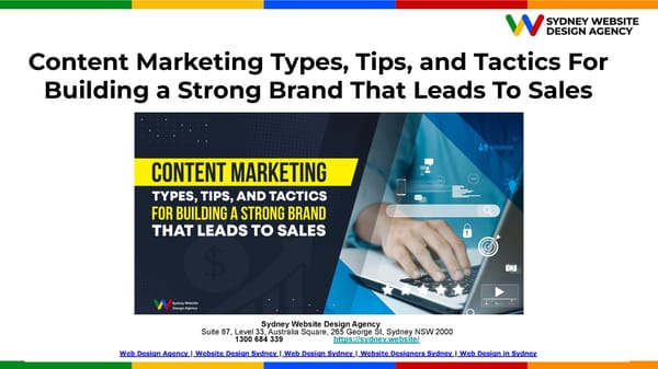 Content Marketing Types, Tips, and Tactics For Building a Strong Brand That Leads To Sales.pptx - Page 1