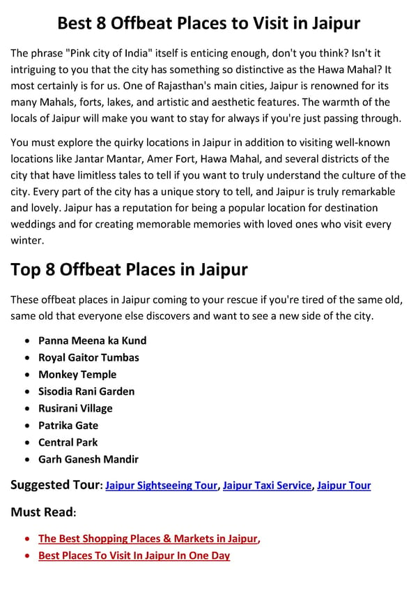 8 Top Offbeat Places in Jaipur - Page 2