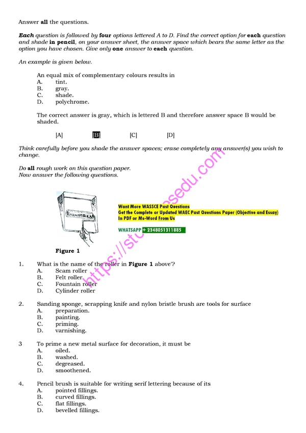 Free WAEC Past Questions on Painting and Decorating - Page 4