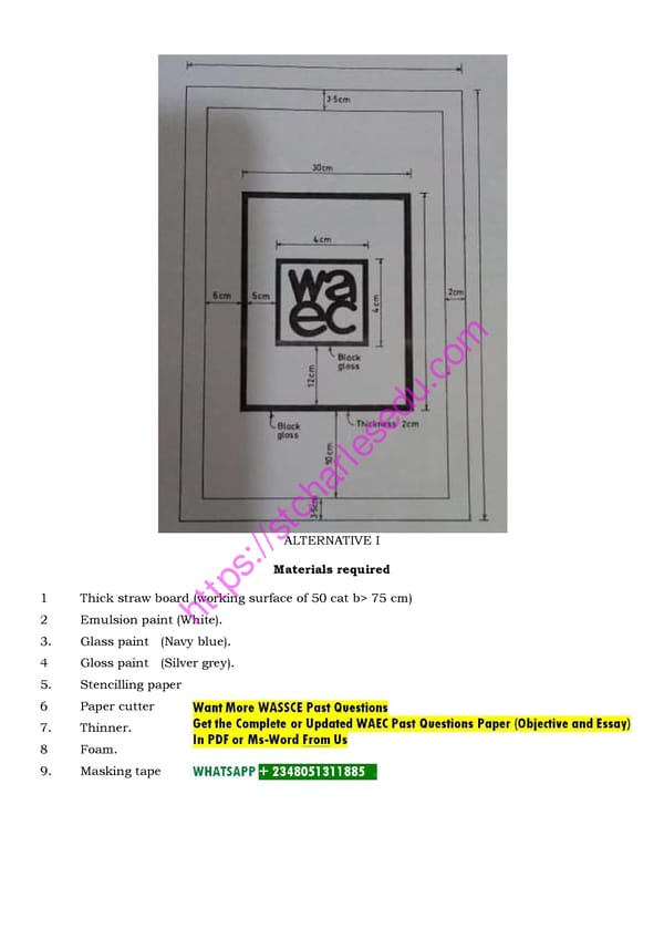 Free WAEC Past Questions on Painting and Decorating - Page 9