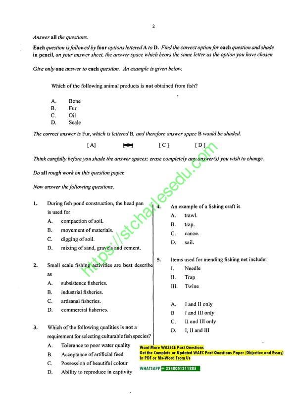 Fishery Question for WAEC WASSCE - Page 3