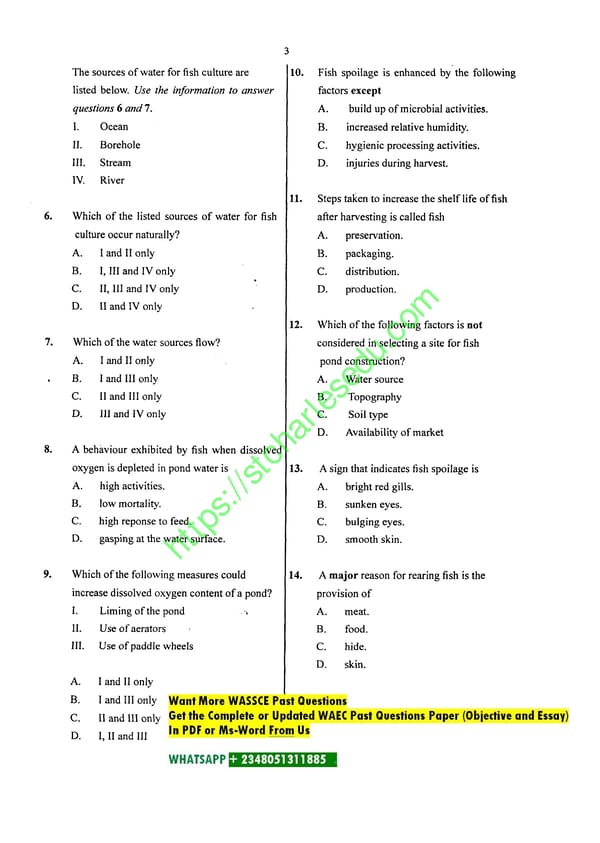 Fishery Question for WAEC WASSCE - Page 4