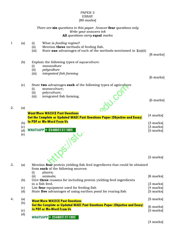 Fishery Question for WAEC WASSCE - Page 7