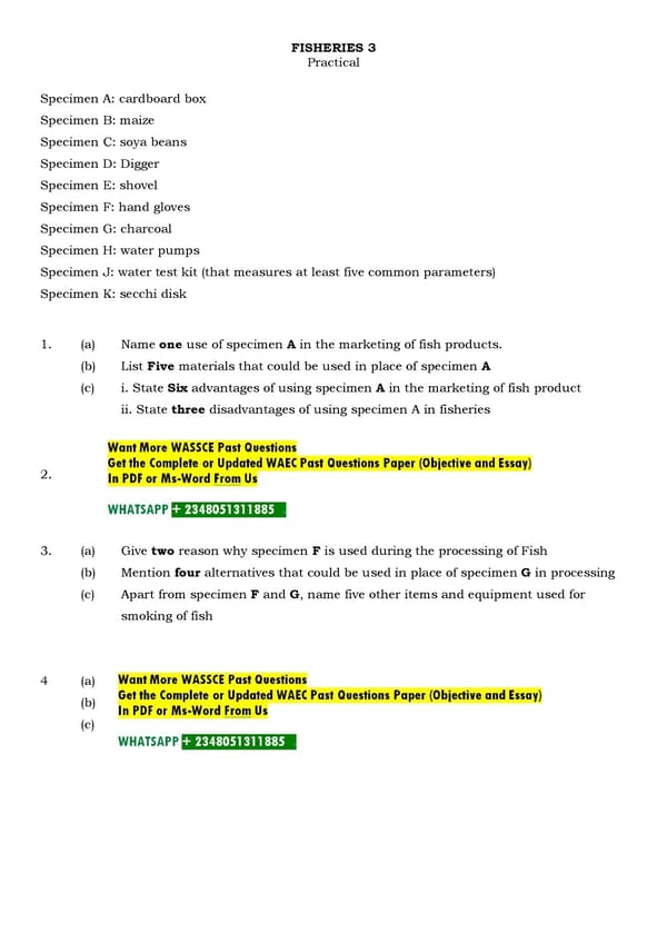 Fishery Question for WAEC WASSCE - Page 9