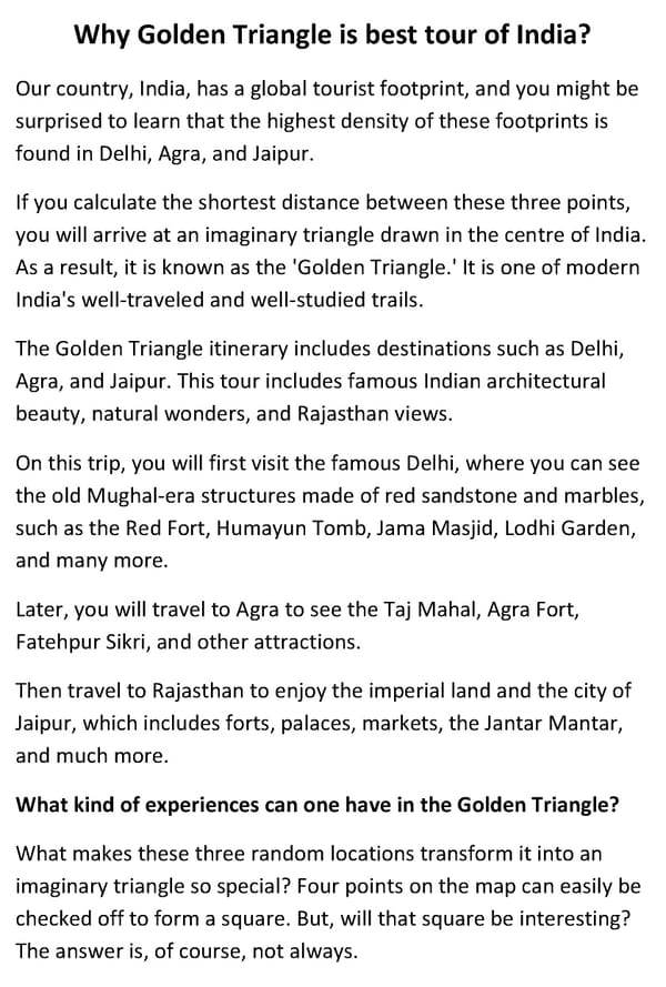 Why Golden Triangle is best tour of India - Page 2