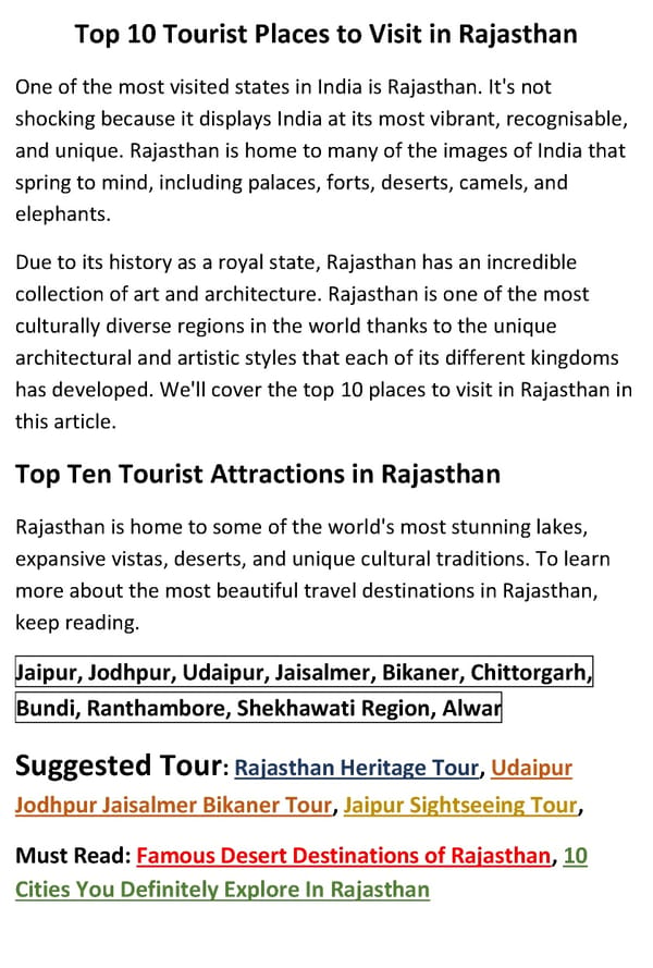 Top 10 Tourist Places to Visit in Rajasthan - Page 2