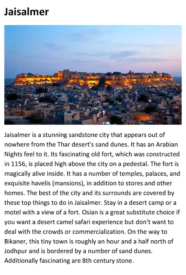 Top 10 Tourist Places to Visit in Rajasthan - Page 6