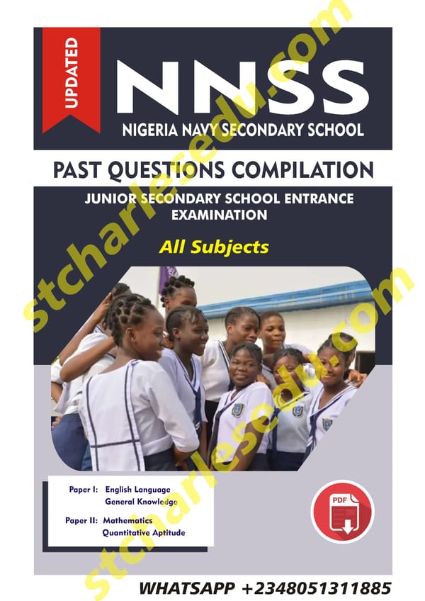 Nigeria Navy Secondary School NNSS Past Questions Free Download - Page 1