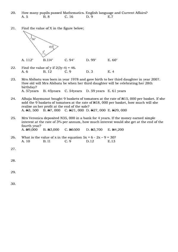 Nigeria Navy Secondary School NNSS Past Questions Free Download - Page 12