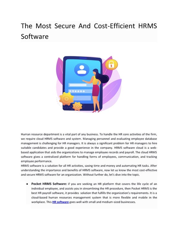 The Most Secure And Cost Efficient HRMS Software - Page 1