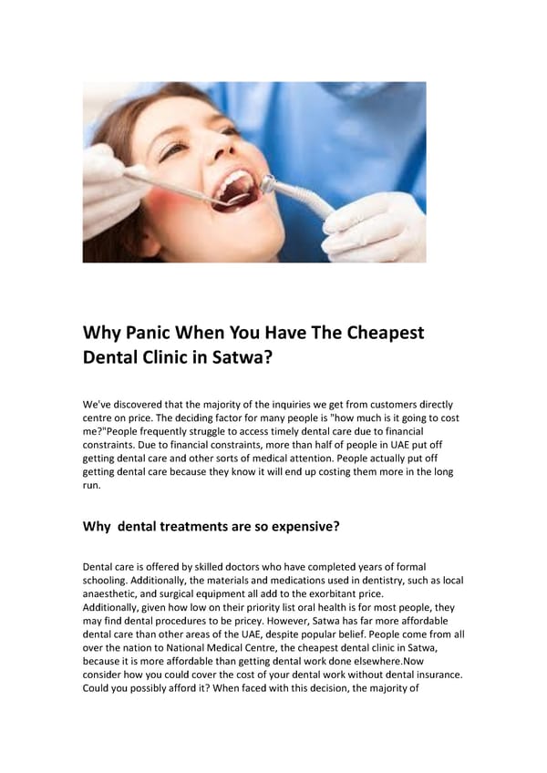 Why Panic When You Have The Cheapest Dental Clinic - Page 1