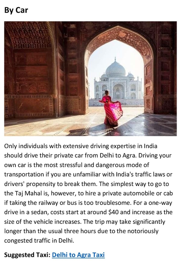 How to Travel by Train Bus and Car from Delhi to Agra - Page 5