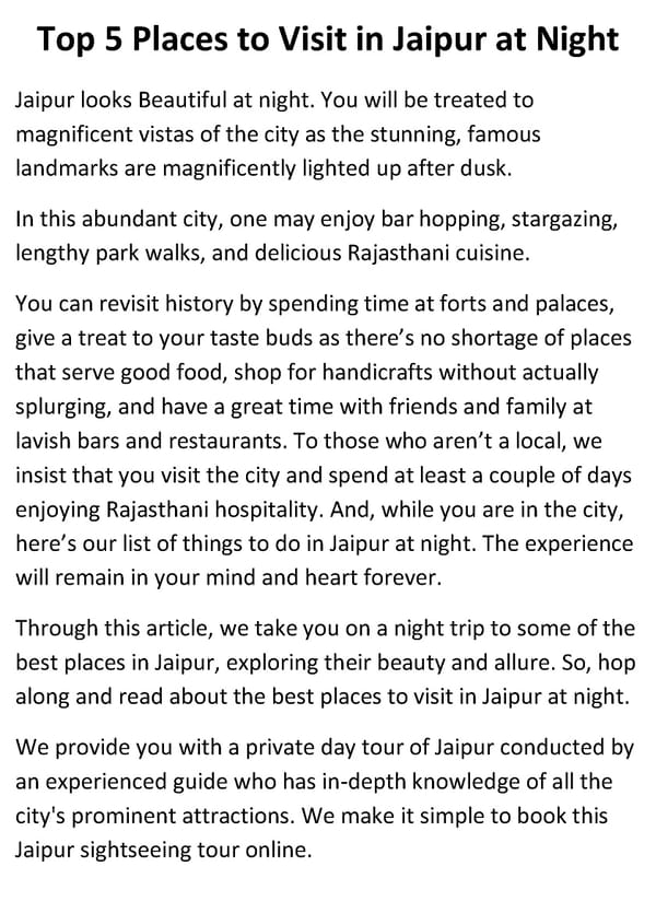 Top 5 Places to Visit in Jaipur at Night - Page 2