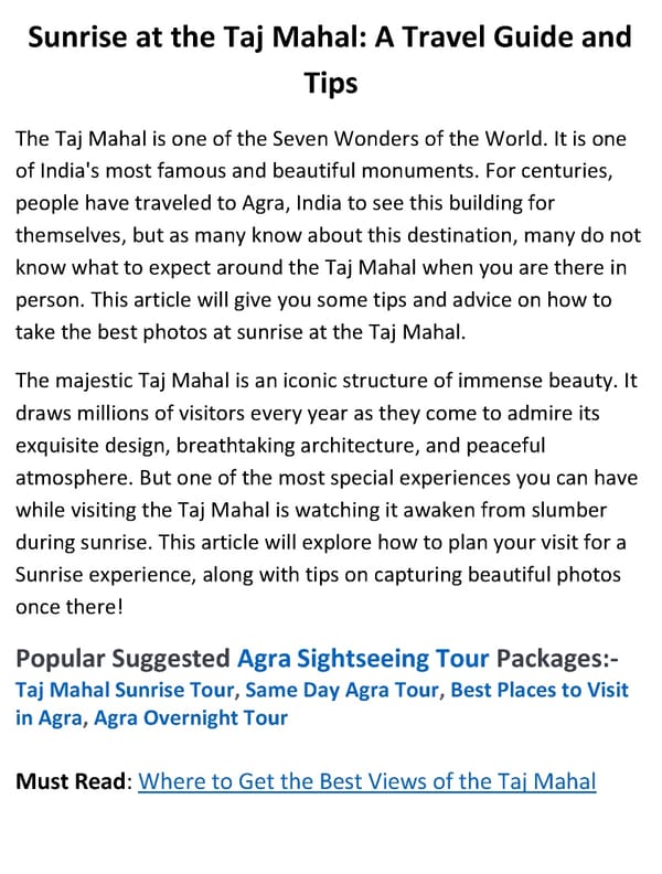 Sunrise at the Taj Mahal  A Travel Guide and Tips - Page 2