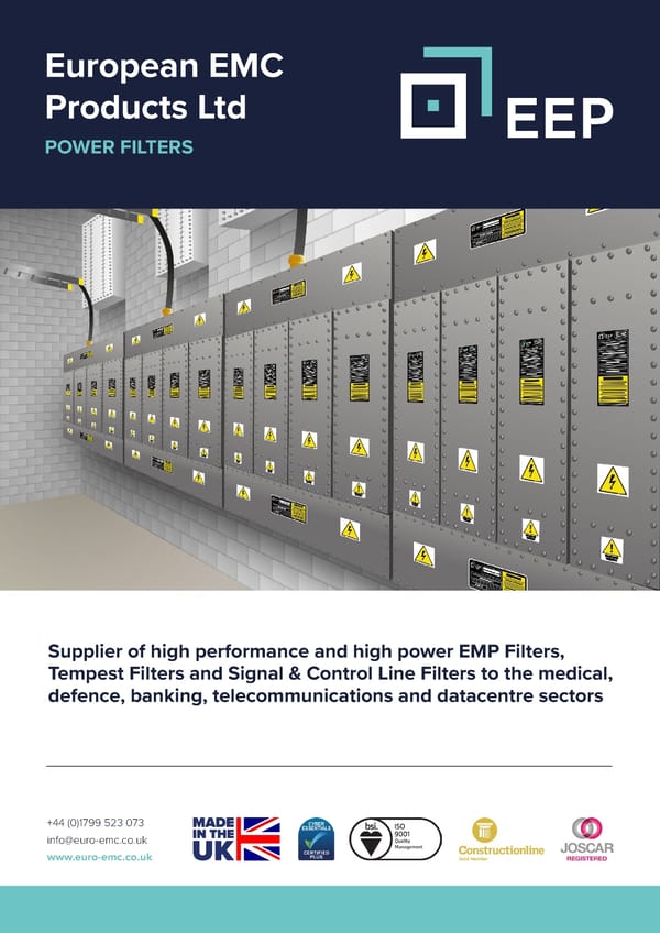 European EMC Products Ltd - Power Filters Brochure - Page 1