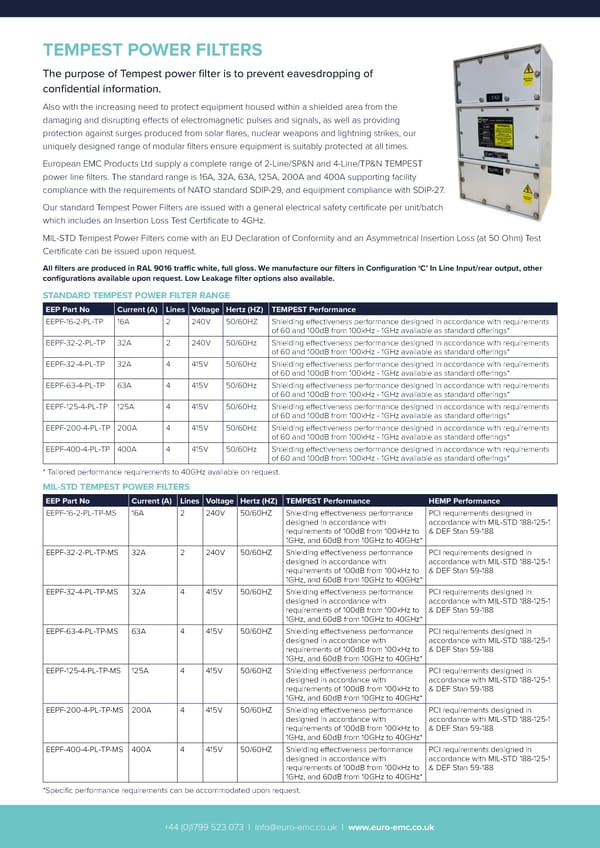 European EMC Products Ltd - Power Filters Brochure - Page 3