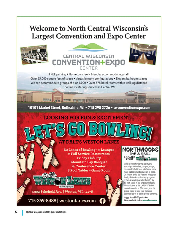 Visit Wausau Visitors Magazine 2023 - Page 42