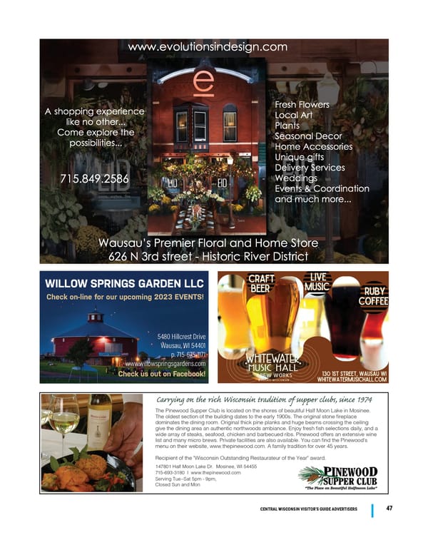 Visit Wausau Visitors Magazine 2023 - Page 47