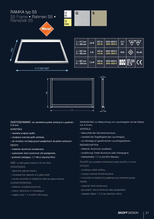 Katalog Skoff 2019 oświetlenie meblowe - Page 21