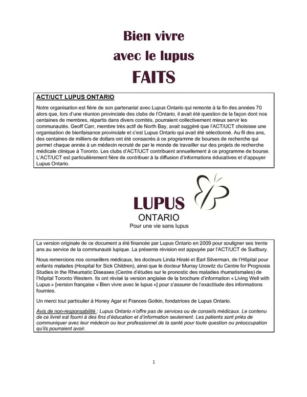 Le livret sur le lupus - Page 1