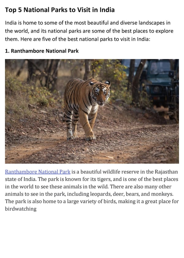 Top 5 National Parks to Visit in India – Get Ready for a Wild Adventure! - Page 2