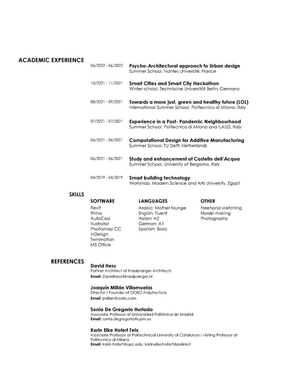 Omar Mahdy Portfolio I MA. Sustainable Architecture and Landscape Design - Politecnico di Milano - Page 5